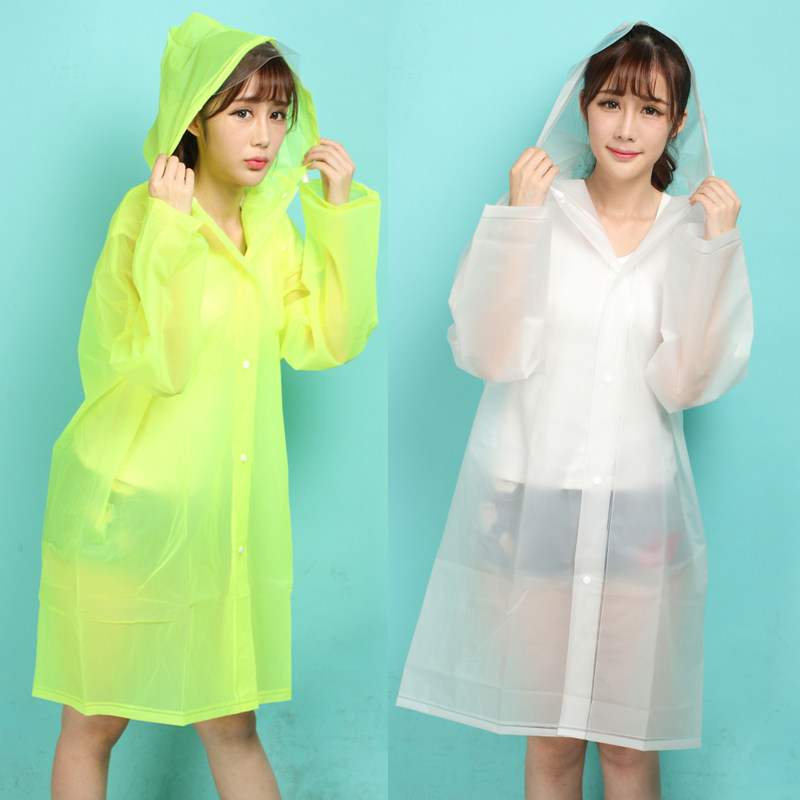特价韩国时尚成人男女士情侣款透明雨披户外旅游步行绿色长衫雨衣