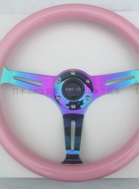 网红86同款 粉猪 美国NRG方向盘350mm 改装车JDM 粉红少女 USDM