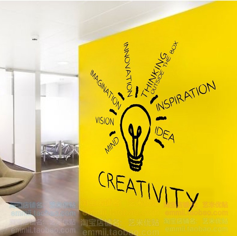 特价灯泡IDEA公司办公室工作室灵感激发墙贴学校创意宿舍装饰贴纸