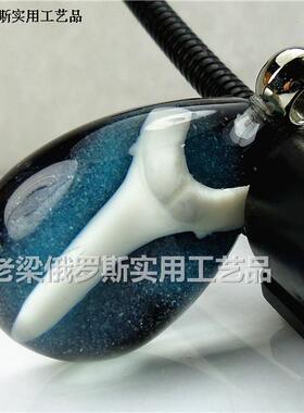 水晶Z3琥珀 钥匙扣钥匙链黑色底蓝色鱼牙象征权力势力勇气 简约