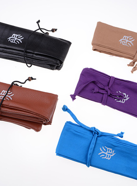 高端皮制杆袋竿袋护竿袋 日式优质纯棉鱼杆套台钓保护套包无记忆