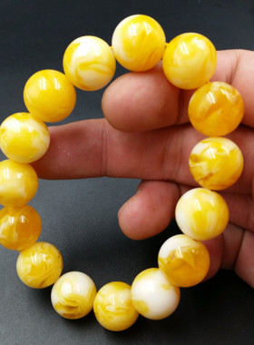 高档精美花纹蜜蜡手链