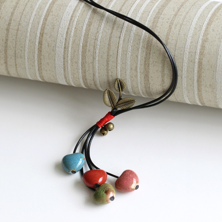 特惠【盛夏的果實】創意手工陶瓷毛衣鏈項鏈百搭民族風小飾品269在類目 飾品/流行首飾/時尚飾品新, 項鍊中 - 來自Buy2taobao.com提供專業的淘寶代購服務