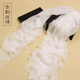 秋冬季 真丝丝巾纯色女乳白送礼长款 围巾百搭披肩米白色100%桑蚕丝