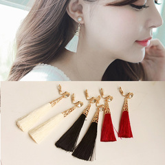 Shanzai Korean version of a Bohemian witch Hat tassel 925 fungus nail ear ear clip earrings non-pierced earrings