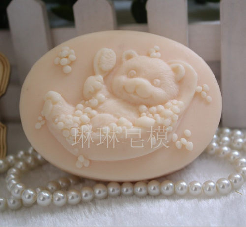 手工皂模具 皂模硅胶 香皂模具 硅胶皂模 洗澡熊皂模z24