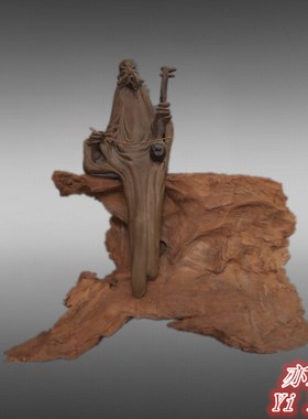 家居客厅大师风化木弹琴工艺品