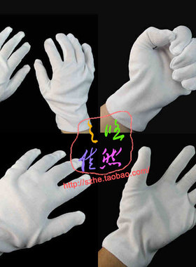 跳舞白色万圣节道具棉线手套