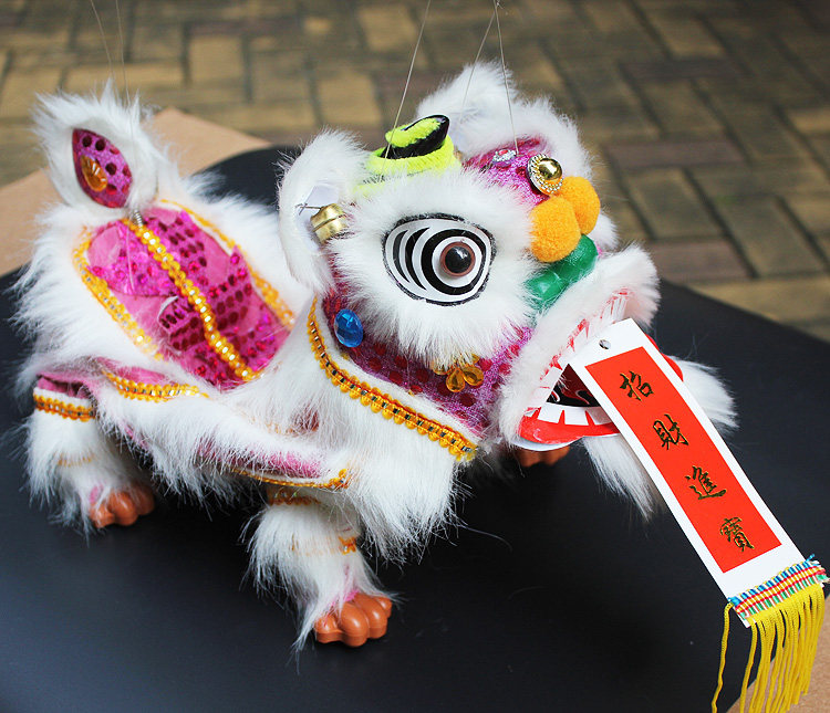 中国特色民间传统舞狮工艺品 中号木偶狮摆件装饰 送老外新年礼物