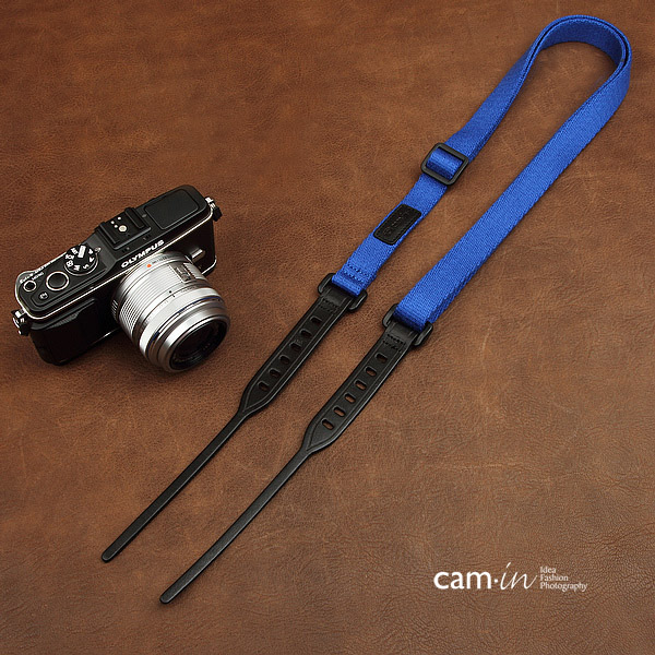 cam-in可调长度单反天蓝色肩带