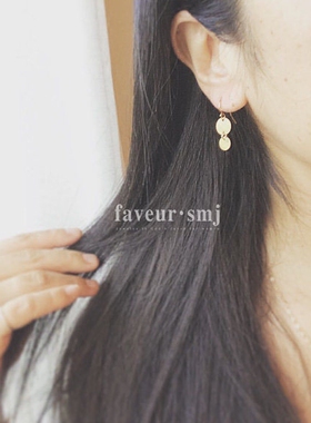 faveur 宠爱自己 女王系列 14k包金 圆盘圆片耳环 真的很大牌 ！