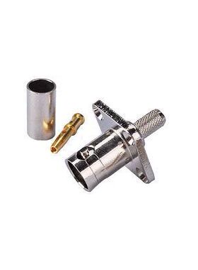 BNC-KF压接-3 BNC母头带法兰17.517.5 接50-3 RG58电缆