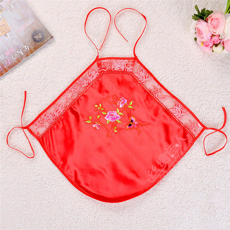 女款肚兜夏清凉古典成人内衣蕾丝刺绣丝绸系带护胃肚兜婚嫁本命年