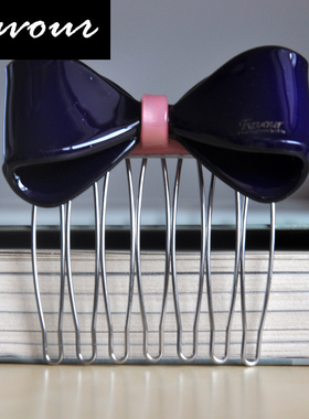 favour风之彩正品韩国AZ同款发饰糖果色刘海梳可爱蝴蝶结发饰发夹