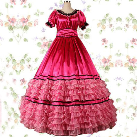 lolita哥特式维多利亚英伦风拖地长裙 宫廷洋装 话剧舞台礼服定制
