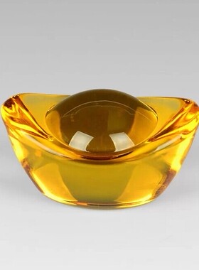 新年喜庆吉祥新款水晶金元宝摆件琉璃家居聚财装饰工艺品黄金万两