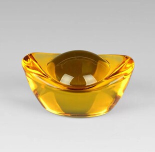 新年喜庆吉祥新款水晶金元宝摆件琉璃家居聚财装饰工艺品黄金万两