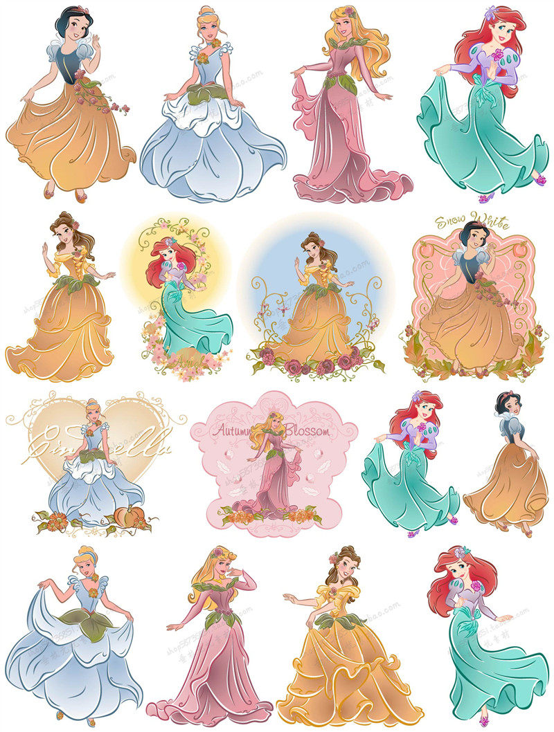a2159矢量卡通迪斯尼公主插画图案灰姑娘白雪公主 ai设计素材