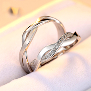 Heart jewelry 925 Silver lovers rings you Korean version of the simple opening of silver rings for men and women a creative lettering