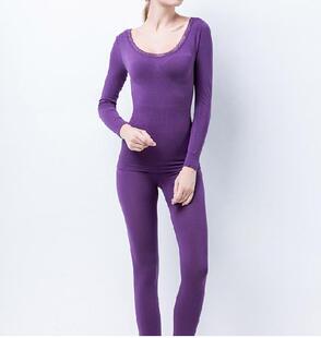 圆领莫代尔棉无缝美体塑身收腹紧身秋衣秋裤束身保暖内衣套装