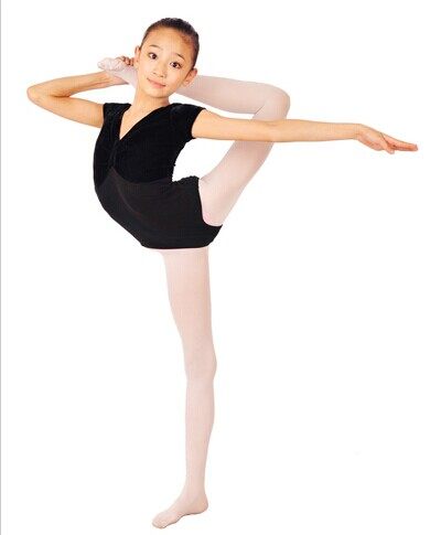 红舞鞋 体操短袖丝绒加棉半体服体操服练功服芭蕾体操练功服5307