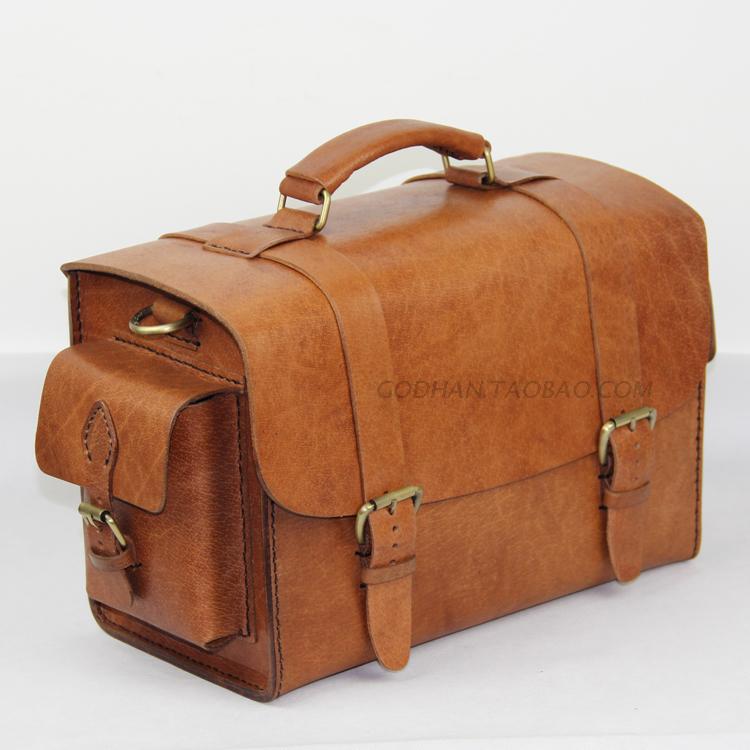 硬牛皮定型户外旅行箱包摩托车骑行侧挂包单肩斜跨手提包药箱
