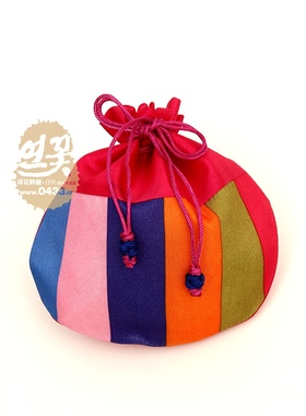 半圆彩条福袋子香包袋子礼品袋子收纳袋抽袋宽15.5*高16cmP01685