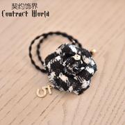 Compact ornament string small fragrant beauties gentle Fan Chahua ring plovers, black rubber band ponytail headwear