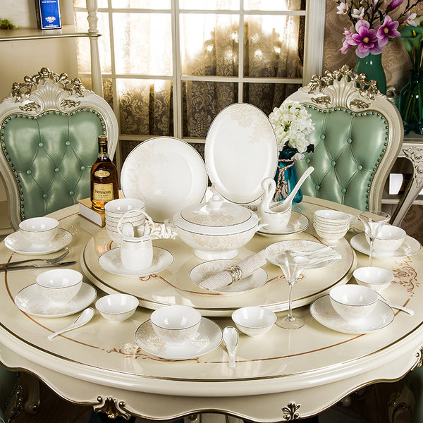 洛威 欧式骨瓷餐具套装 56件套 优惠券折后￥548包邮（￥648-100）