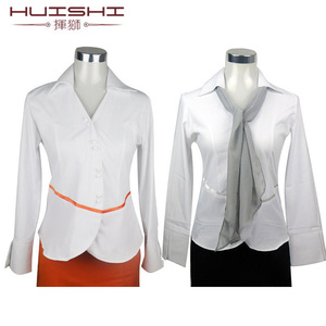 挥狮奥迪4s店工作服女长袖衬衫女款长袖作服工装 含丝巾
