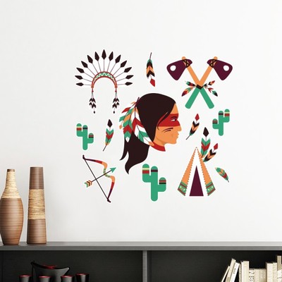 印第安宿舍装饰画可移除墙贴纸