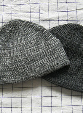 外单精品 EXP*ESS 加绒保暖 黑灰色毛线帽 纯棉防寒帽 男帽 54-58