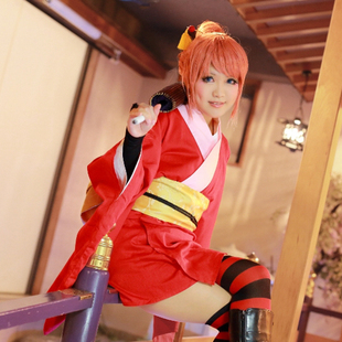 银魂吉原神乐 cos和服 神乐和服 动漫cosplay服装女