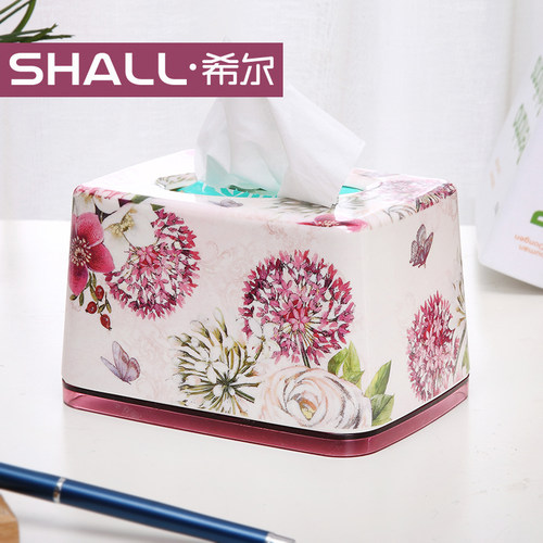 SHALL/希尔 纸巾盒抽纸盒家用桌面纸抽收纳盒子 9650/9651