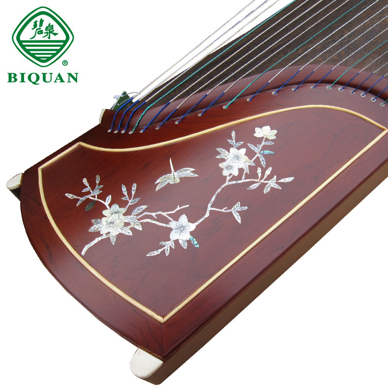 碧泉古筝 花梨木挖嵌筝 蜻逐金枝 扬州古筝 专业演奏古筝