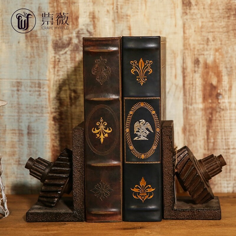 a living room Entrance Iron art gear Retro victory bookends Bookends Book by Study Decoration ornament Bookcase bookshelfin the Home accessories , Decoration  category - from Buy2taobao.com to provide professional Taobao agent buy service