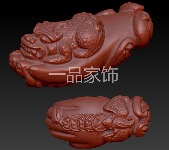 佛手貔貅000三维核雕圆雕图立体图精雕图stl模型3d打印非实物