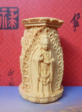 工艺品手把件观音小木雕