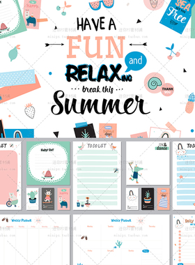 123号HappyPlanner风Weekly日程ToDoLists清单PNG免抠ai设计素材