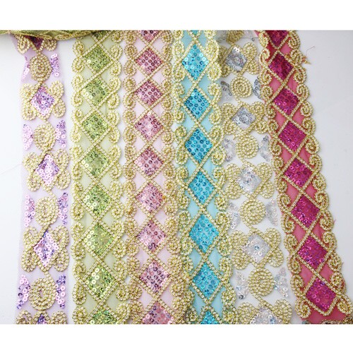 服装辅料花带 diy亮片花边 舞蹈服花边 游戏服辅料 亮片带配饰