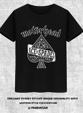 Motorhead England 摩托头 重金属硬核摇滚乐队纯棉短袖t恤衫 男