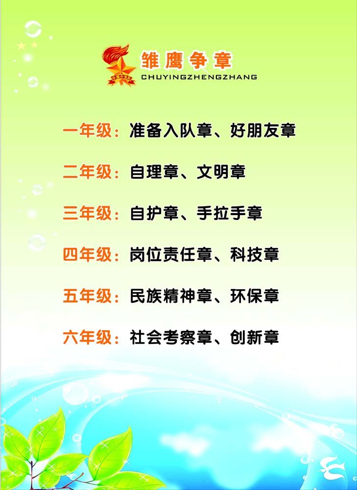 601画海报印制展板素材贴纸620少先队雏鹰争章