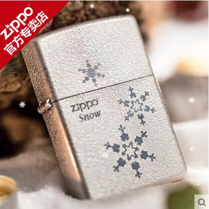 打火機zippo正版原裝 韓版鍍銀雪花一三五朵純潔愛情 正品旗艦店