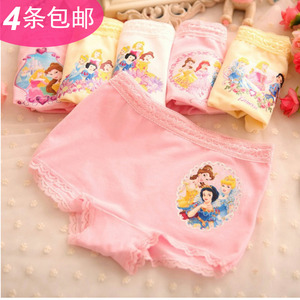 女童卡通公主纯棉打底裤平角内裤夏季新款韩版儿童宝宝卡通四角裤