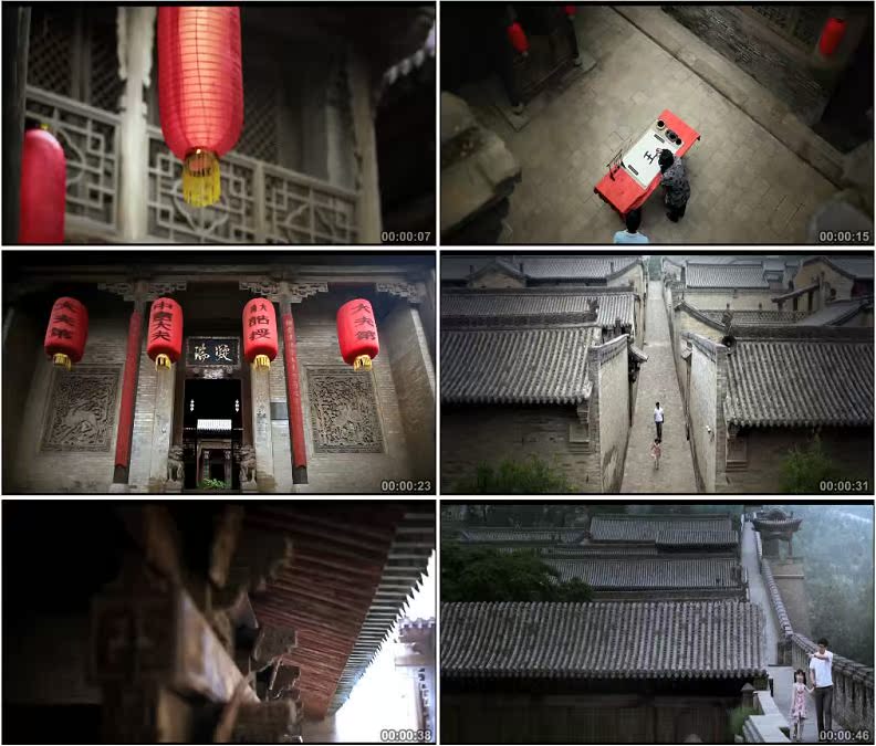 山西王家大院小女孩写毛笔字笔墨纸砚书法大宅高清实拍视频素材
