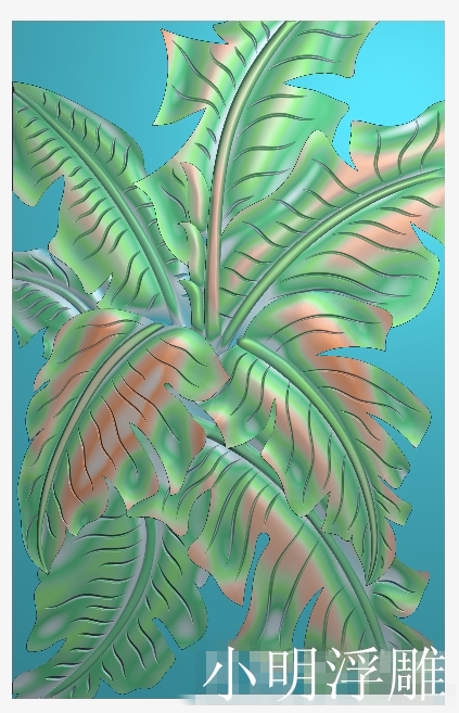 芭蕉叶香蕉叶砂岩浮雕壁画背景墙屏风挂屏精雕图石雕图木雕图bmpk