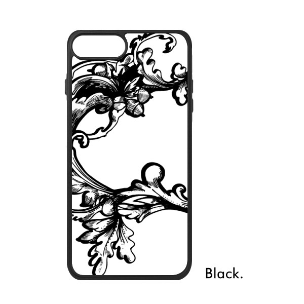 适用于iPhone艺术装饰黑白花现代Xr手机壳max保护套678pro硅胶112