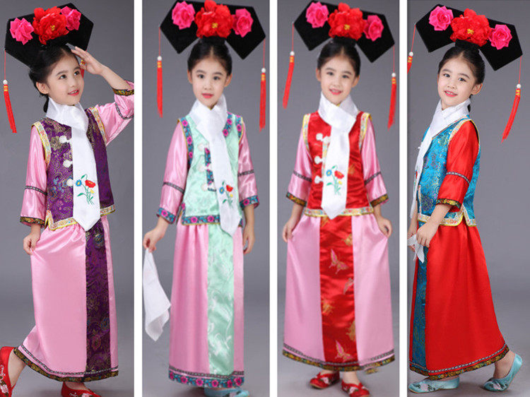 包邮儿童清朝格格服满族服古装小晴川服小燕子服公主服宫女甄嬛传