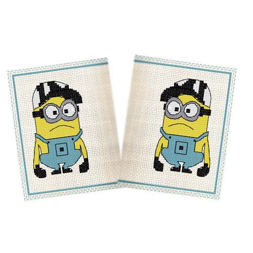 十字绣钱包书签卡片包风琴非成品男女新创意长短无印花小黄人