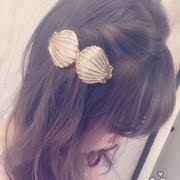 Post new Japan soft shell-symmetric series faux Pearl shells of the sea side clip Barrette acrylic